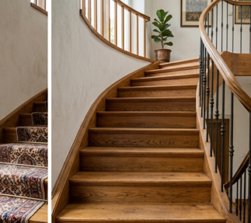 فینگر جوینت در کف پله چوبی