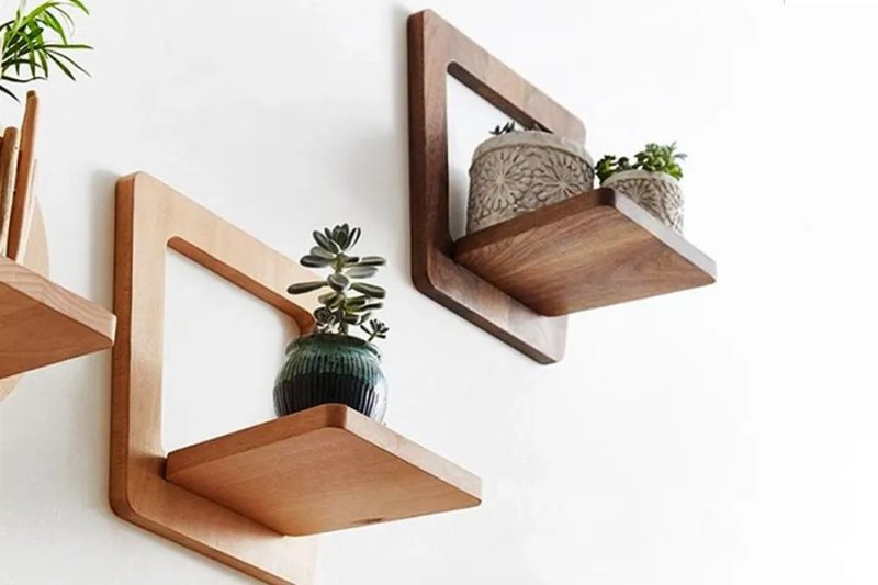 شلف دیواری چوبی؛ ترکیب زیبایی و کاربرد در فضا 3 شلف دیواری چوبی