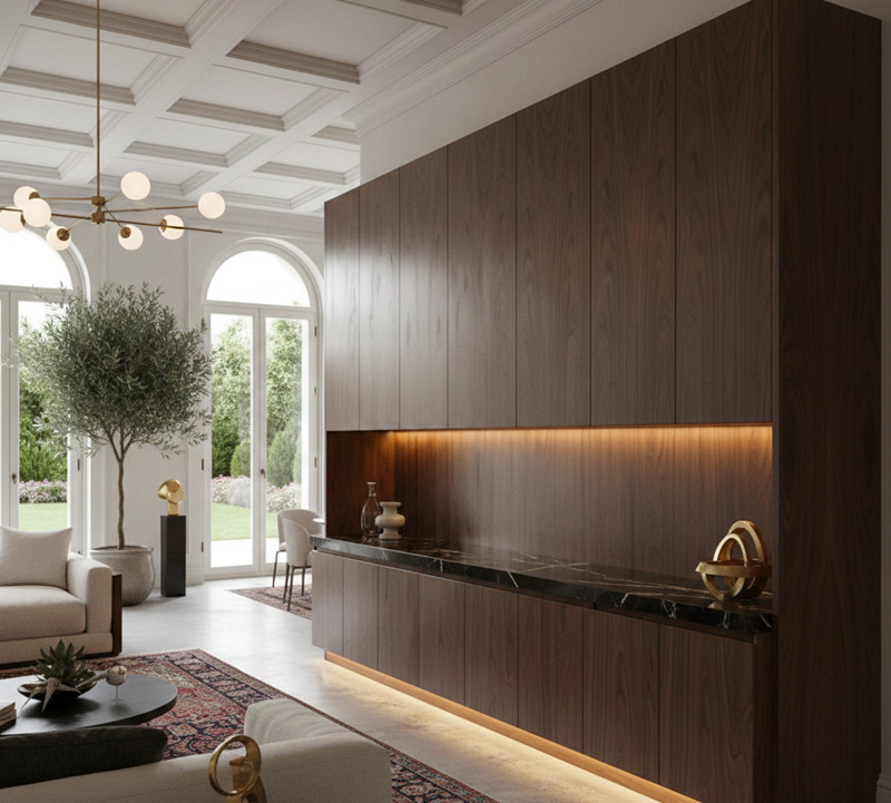 کابینت چوبی با فینگر جوینت