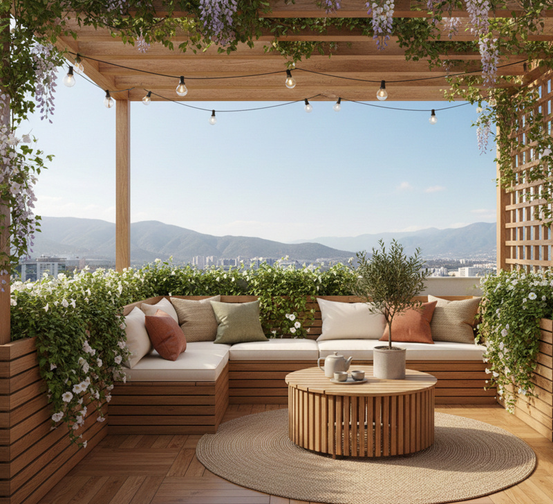 فینگرجوینت در دکوراسیون بالکن