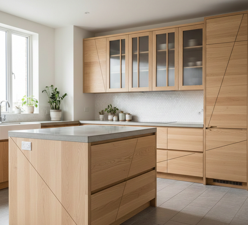 کابینت چوبی با فینگر جوینت