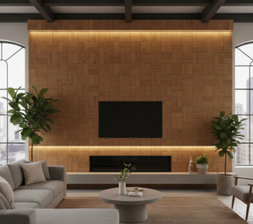 اجرای پانل فینگرجوینت در دکوراسیون داخلی