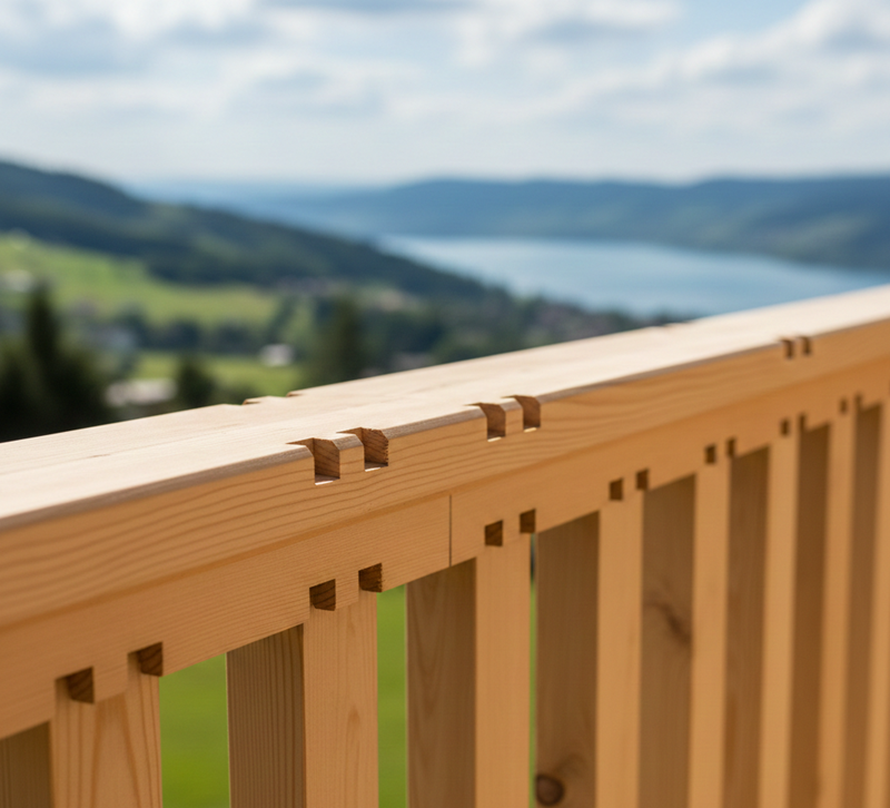 نرده چوبی با فینگرجوینت