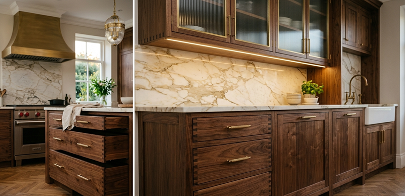 کابینت لوکس با فینگرجوینت روس؛ ترکیبی از دوام، زیبایی و کیفیت 2 کابینت لوکس با فینگرجوینت روس