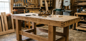 فینگر جوینت در میز کارگاهی چوبی