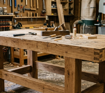 فینگر جوینت در میز کارگاهی چوبی