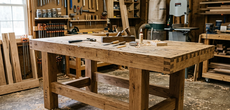 فینگر جوینت در میز کارگاهی چوبی